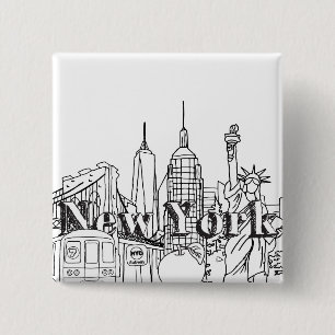 Downtown NYE New York Vacation Souvenirs NYC Gesch Button