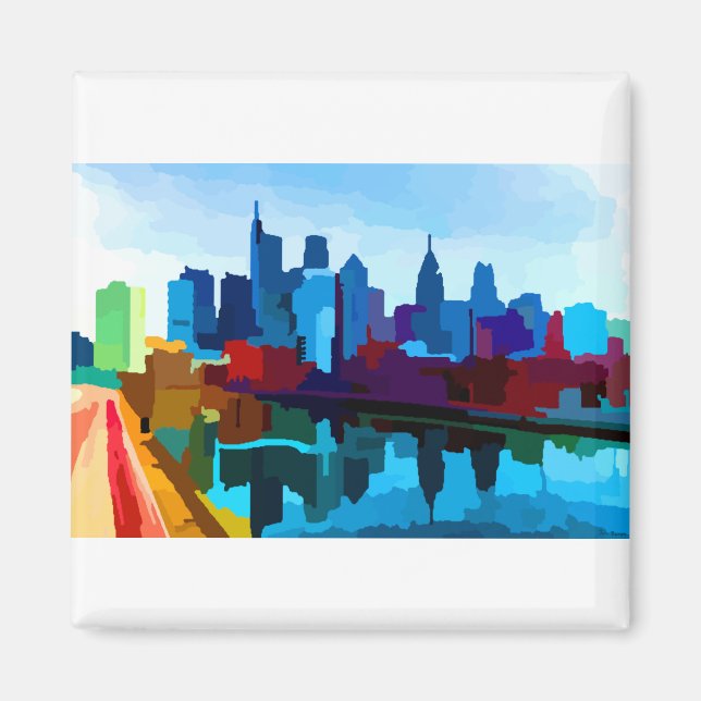 Downtown Philadelphia Pennsylvania Skyline Magnet (Vorne)