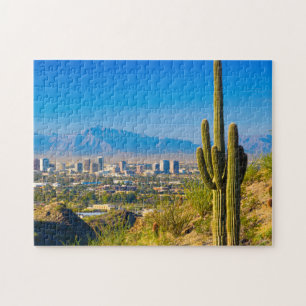 Downtown Phoenix Skyline Ästhetische Sonnenunterga Puzzle