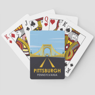 Downtown Pittsburgh, PA Bridge Vintage Travel Spielkarten