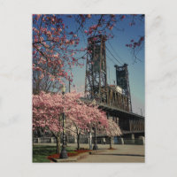 Downtown Portland Bridge | Cherry Blossom Postcard