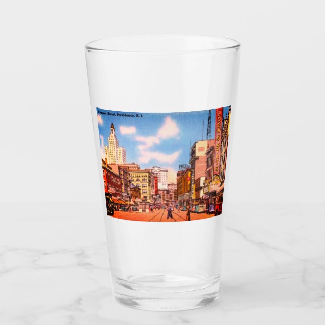 Downtown Providence, RI Vintages Foto Glas (Vorderseite)