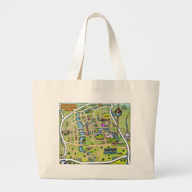 Downtown San Antonio Texas Jumbo Stoffbeutel (Vorne)