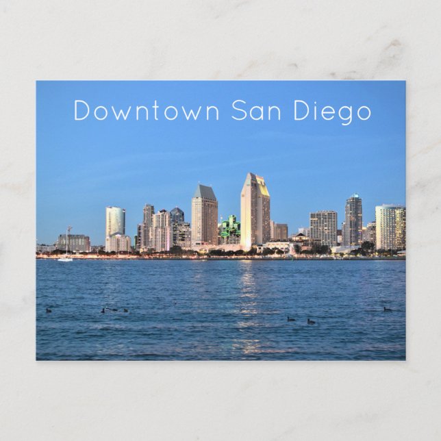 Downtown San Diego Feiertagspostkarte (Vorderseite)