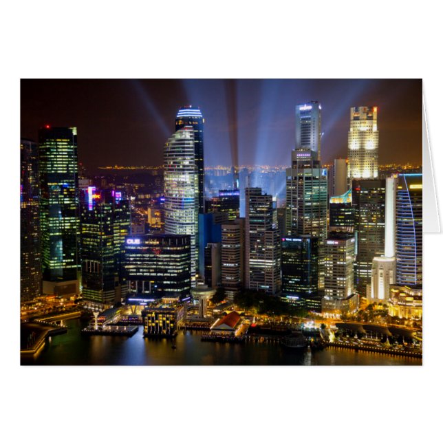 Downtown Singapur Stadt am Abend (Vorderseite (Horizontal))