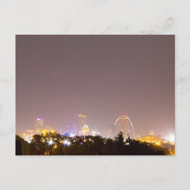 Downtown St. Louis, Missouri at Night Postkarte (Vorderseite)