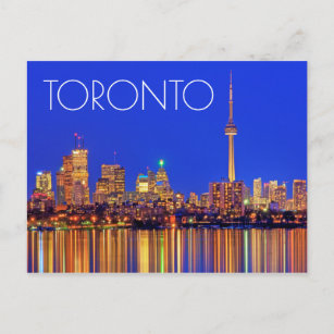 Downtown Toronto skyline at night Postkarte