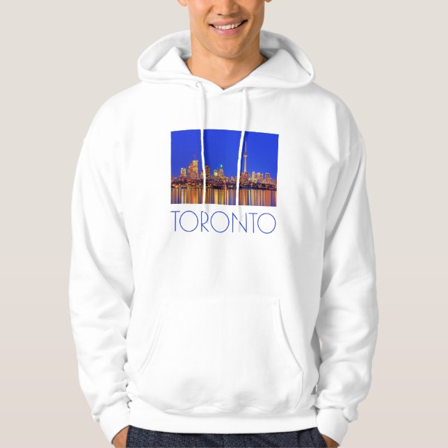 Downtown Toronto Skyline nachts Hoodie (Vorderseite)