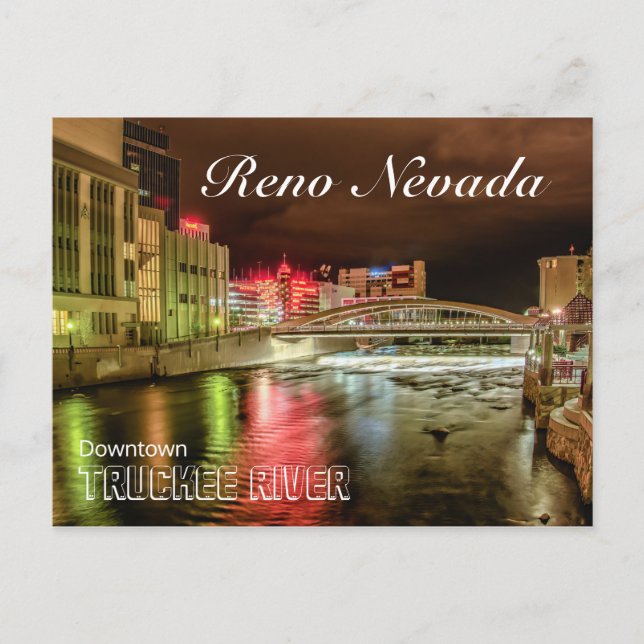 Downtown Truckee River Bridge Postcare Postkarte (Vorderseite)