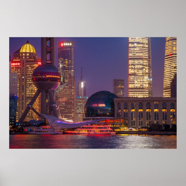 Downtown Ufer Shanghai, China Poster (Vorne)