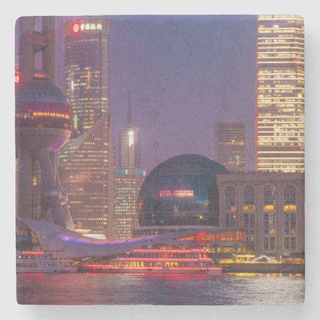 Downtown Ufer Shanghai, China Steinuntersetzer (Vorderseite)