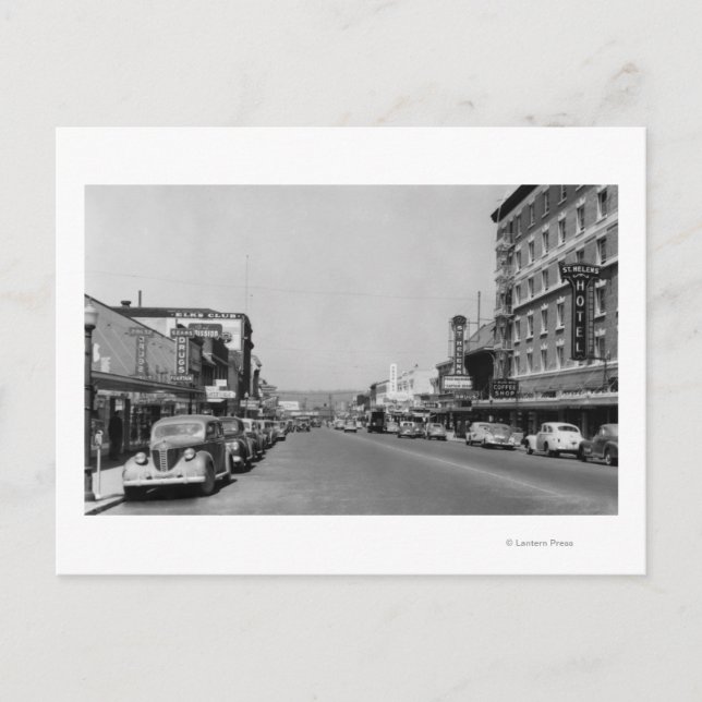 Downtown View von Chehalis, Washington Fotograf Postkarte (Vorderseite)