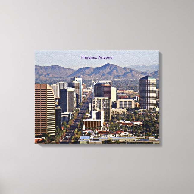 Downtown View von Phoenix, Arizona Leinwanddruck (Vorderseite)