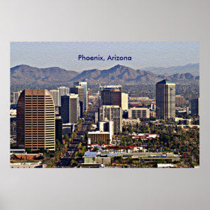 Downtown View von Phoenix, Arizona Poster