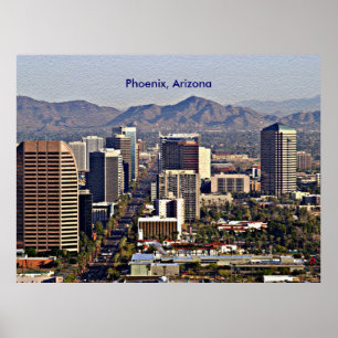 Downtown View von Phoenix, Arizona Poster