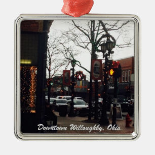 Downtown Willoughby Weihnachts-Foto Ornament Aus Metall