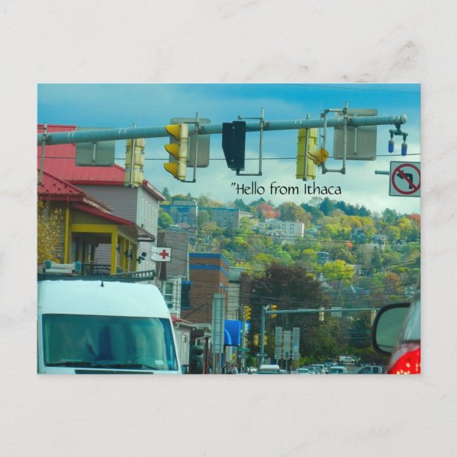 DOWNTOWWWN ITHACA NEW YORK Postkarte (Vorderseite)