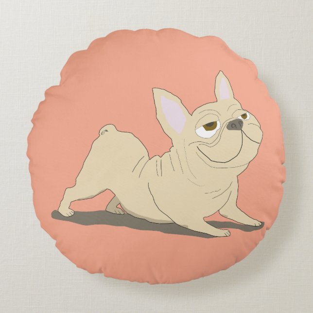 Downward dog rundes kissen (Vorderseite)