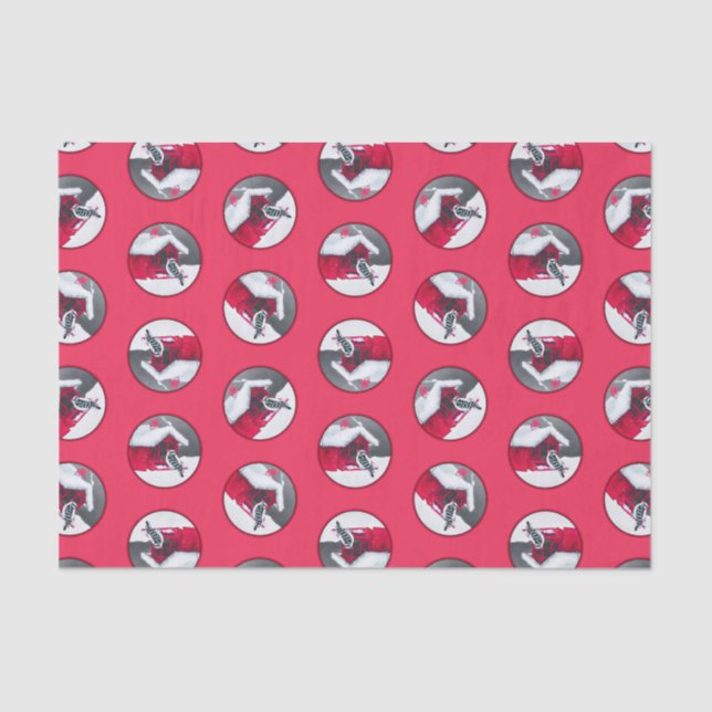 Downy Woodpecker auf Red Feeder Original Bird Art Seidenpapier (Vorderseite)