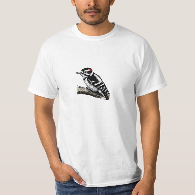 Downy Woodpecker bird Value T - Shirt (Vorderseite)