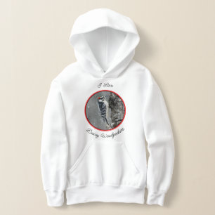 Downy Woodpecker in Snow - Original Foto Hoodie