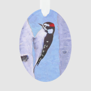 Downy Woodpecker-Malerei - Original Bird Art Ornament
