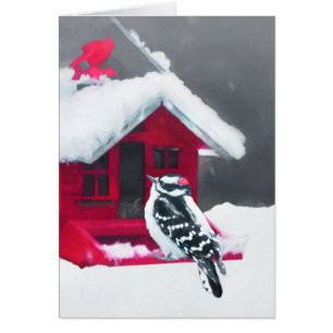 Downy Woodpecker Painting - Original Bird Art