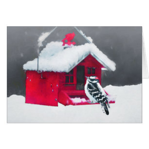 Downy Woodpecker Painting - Original Bird Art