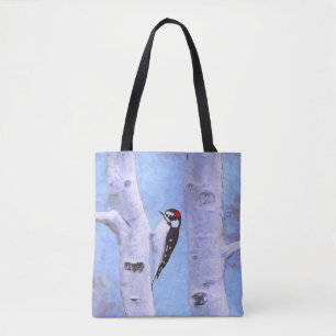Downy Woodpecker Painting - Original Bird Art