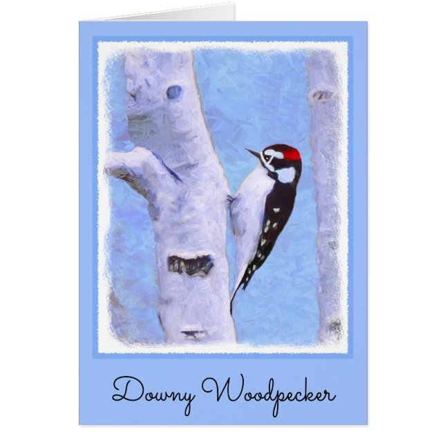 Downy Woodpecker Painting - Original Bird Art (Vorne)
