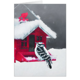 Downy Woodpecker Painting - Original Bird Art