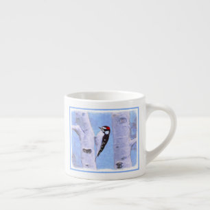 Downy Woodpecker Painting - Original Bird Art Espressotasse