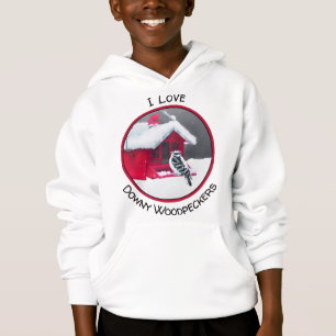 Downy Woodpecker Painting - Original Bird Art Hoodie
