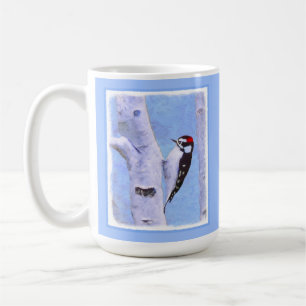 Downy Woodpecker Painting - Original Bird Art Kaffeetasse