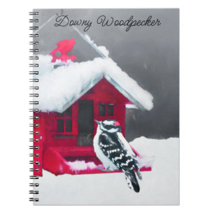 Downy Woodpecker Painting - Original Bird Art Notizblock