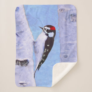 Downy Woodpecker Painting - Original Bird Art Sherpadecke