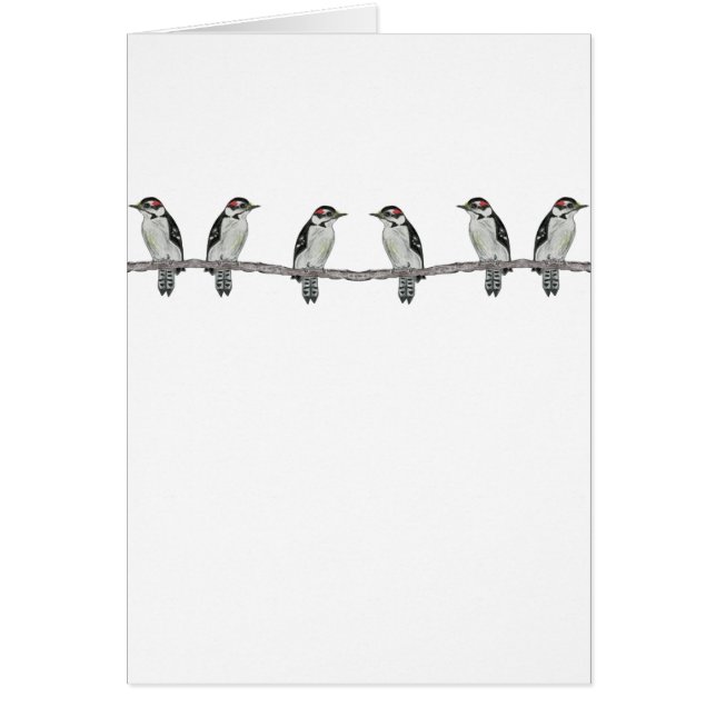 Downy Woodpeckers Party Einladung Card (Vorne)