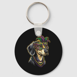 Doxie Mardi Gras Narr Kostüm Karnevalsumzug Schlüsselanhänger