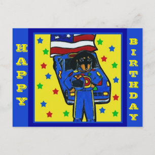 DOXIE RENNFAHRER POSTKARTE