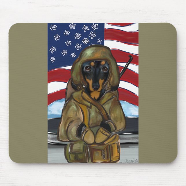 Doxie Soldat Mousepad (Vorne)