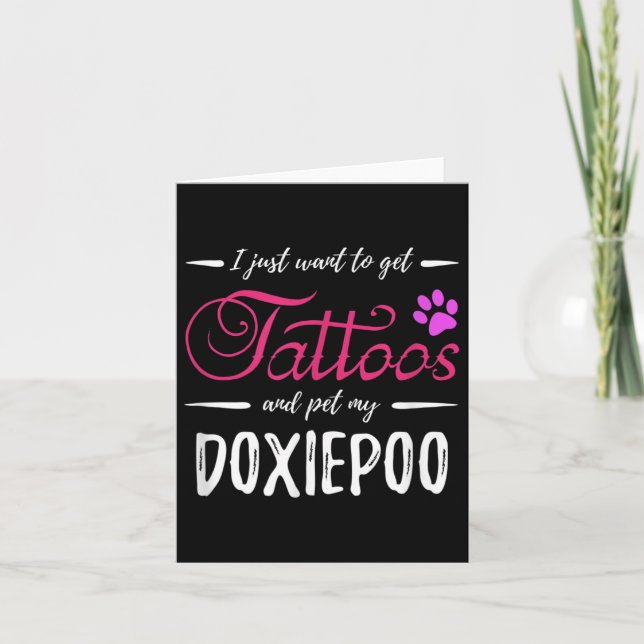 Doxiepoo Dog Lover Tattoo Funny Dog Mama Geschenk  Karte (Vorderseite)