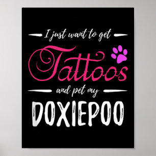 Doxiepoo Dog Lover Tattoo Funny Dog Mama Geschenk  Poster