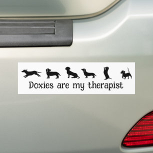 Doxies sind mein Therapeut Lustiger Spruch Dachshu Autoaufkleber