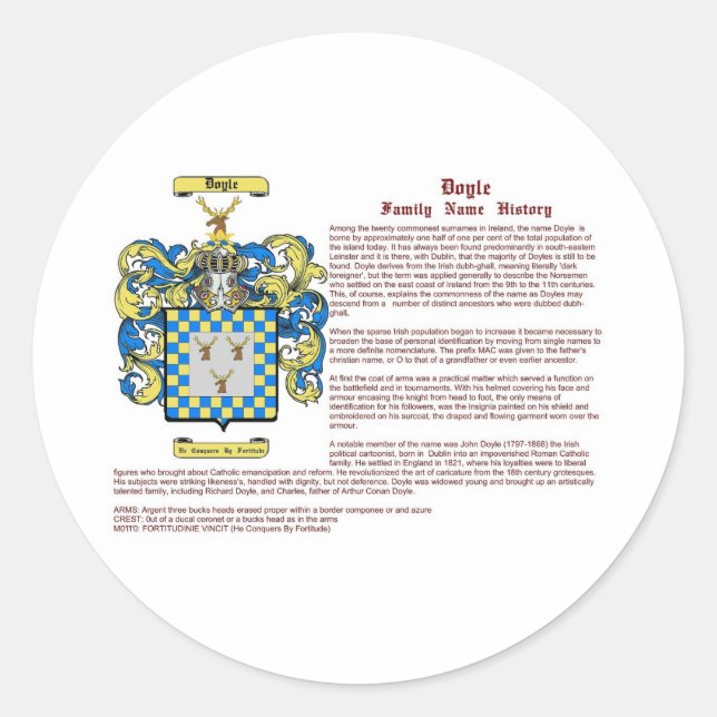 Doyle (Geschichte) Runder Aufkleber (Vorderseite)