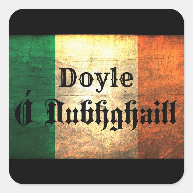 Doyle Irish Flag Quadratischer Aufkleber (Vorderseite)