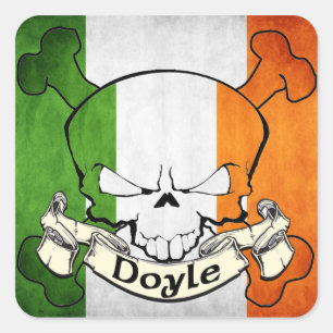 Doyle Irish Skull Quadratischer Aufkleber