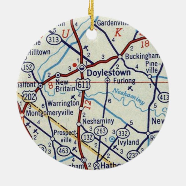 Doylestown PA Keramik Ornament (Hinten)