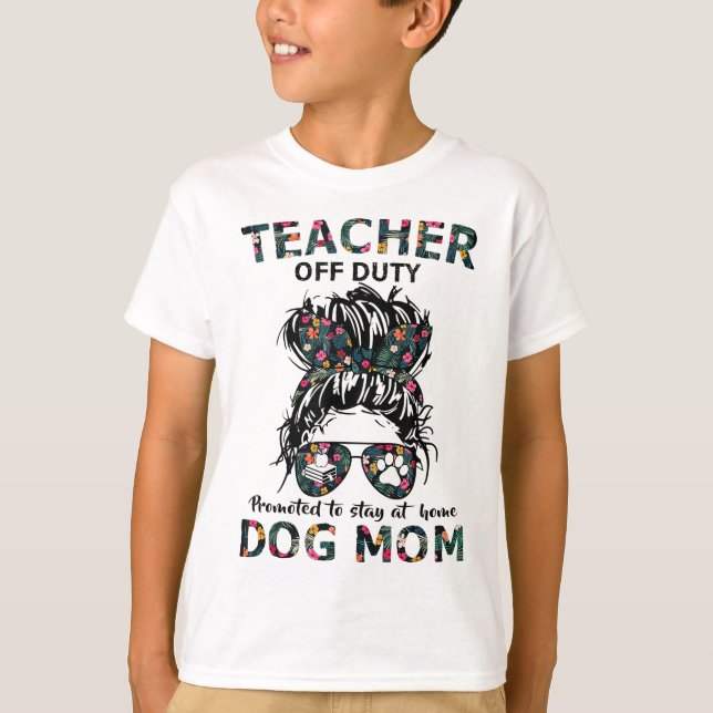 Dozent für Arbeit, der an der Zuhause-Hunde-Mama B T-Shirt (Vorderseite)