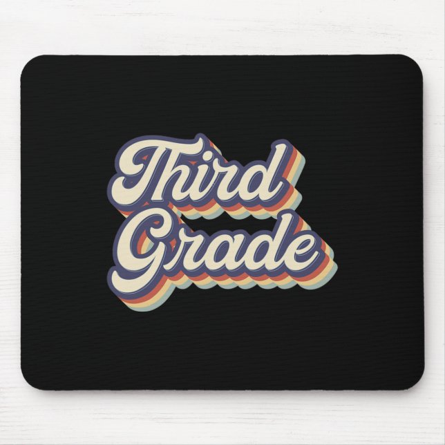 Dozent-Lehrer-Retro-Vintages 3. Klasse-Lehrerteam Mousepad (Vorne)
