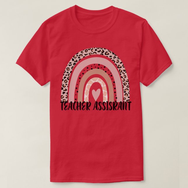 Dozentin Leopard Rainbow Lehrer Apprecia T-Shirt (Design vorne)